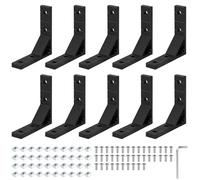 DBREAKS Lot de 10 supports d'angle Matériel de Fixation 2020 Angulaire Angle Connecteurs en Aluminium, Profile Aluminium Equerre Fixation d’Angle, Noir