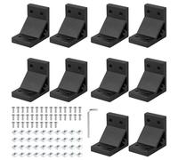 DBREAKS Lot de 10 supports d'angle Matériel de Fixation 2040 Angulaire Angle Connecteurs en Aluminium, Profile Aluminium Equerre Fixation d’Angle, Noir