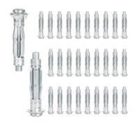 DBREAKS Lot de 30 chevilles M6 x 52 mm galvanisées pour murs creux - Chevilles à expansion avec vis - Chevilles auto-perceuses pour plaques de plâtre - Pour fixation dans les plaques de plâtre