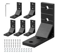DBREAKS Lot de 6 supports d'angle Matériel de Fixation 4040 Angulaire Angle Connecteurs en Aluminium, Profile Aluminium Equerre Fixation d’Angle, Noir