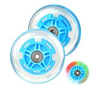 DBREAKS Roues de scooter lumineuses, 2Pcs Roues de rechange pour scooter, 100mm Roues de scooter, Roues Lumineuses LED, LED Flash Light Up Wheel, Remplacement pour Scooters Kick/Razor(Bleu)
