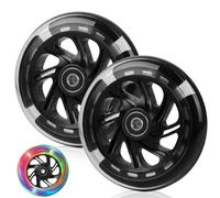 DBREAKS Roues lumineuses pour trottinette stunt, lot de 2 roues avec lumière LED, roues de rechange de 120 mm pour scooter LED avec roulements ABEC 9, dureté 88A, adaptées à tous les scooters (Noir)