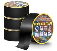DBREAKS Ruban Adhésif en Butyle pour Terrasse, Ruban de Solin en Bois pour Terrasse, Bande de Protection Lambourde, Protection du Bois (4 Rouleaux, 5 cm x 15 m)