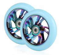 DBREAKS Stunt Lot de 2 roues de rechange pour scooter - 120 mm - Avec roulements ABEC 9 - Dureté 88A - Convient pour toutes sortes de scooters (bleu)