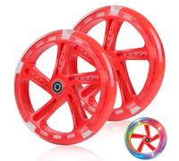 DBREAKS Stunt Lot de 2 roues de rechange pour scooter - 200 mm - Avec roulements ABEC 9 - Dureté 88A - Convient pour toutes sortes de scooters - Rouge