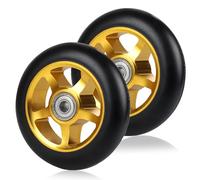DBREAKS Stunt Scooter Roues, Lot de 2 roues de rechange pour trottinette, 100 mm, avec roulements ABEC-9, dureté 88A, convient pour toutes sortes de scooters (doré)