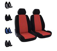 DBS - Housses de sièges - Voiture/Auto - 2 Sièges Avant - Noir et Rouge - Universelles - Anti-dérapant - Lavable