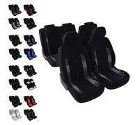 DBS - Housses de sièges - Voiture/Auto - 5 sièges - Noir + Jacquard - Universelles - Anti-dérapant - Lavable