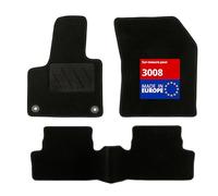 DBS - Tapis de Sol Voiture - sur Mesure - Adapté à Votre Peugeot 3008 (12/2020-03/2024) Antidérapant : Clips de Fixation et Autogrip - 3 pièces : Protection du Pont arrière - Moquette