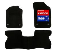 DBS - Tapis de Sol Voiture - sur Mesure - Adapté à Votre Renault KANGOO (08/1997-12/2007) Antidérapant : Clips de Fixation et Autogrip - 3 pièces : Protection du Pont arrière - Moquette