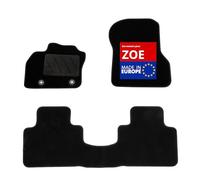 DBS - Tapis de Sol Voiture - sur Mesure - Adapté à Votre Renault Zoe (dès 10/2019) Antidérapant : Clips de Fixation et Autogrip - 3 pièces : Protection du Pont arrière - Moquette