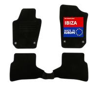 DBS - Tapis de Sol Voiture - sur Mesure - Adapté à Votre Seat Ibiza (06/2008-06/2017) Antidérapant : Clips de Fixation et Autogrip - 3 pièces : Protection du Pont arrière - Moquette