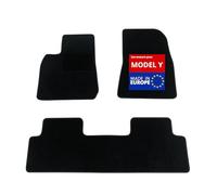 DBS - Tapis de Sol Voiture - sur Mesure - Adapté à Votre Tesla Model Y (dès 07/2021) Antidérapant : Clips de Fixation et Autogrip - 3 pièces : Protection du Pont arrière - Moquette