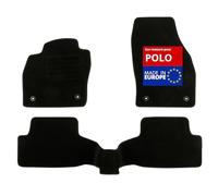 DBS - Tapis de Sol Voiture - sur Mesure - Adapté à Votre Volkswagen Polo (dès 06/2017) Antidérapant : Clips de Fixation et Autogrip - 3 pièces : Protection du Pont arrière - Moquette