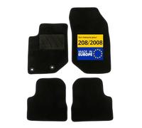 DBS - Tapis de Voiture - sur Mesure pour Peugeot 208/2008 dès 10/2019 - Antidérapants avec Clips de Fixation - 4 Tapis Auto Avant/arrière - Moquette Noire