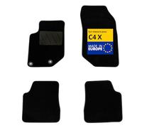 DBS - Tapis de Voiture - sur Mesure pour Citroën C4 X dès 09/2022 - Antidérapants avec Clips de Fixation - 4 Tapis Auto Avant/arrière - Moquette Noire