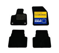 DBS - Tapis de Voiture - sur Mesure pour Citroën C5 AIRCROSS ET Hybride dès 12/2018 - Antidérapants avec Clips de Fixation - 4 Tapis Auto Avant/arrière - Moquette Noire