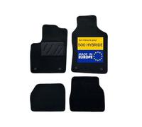 DBS - Tapis de Voiture - sur Mesure pour Fiat 500 Hybride dès 01/2020 - Antidérapants avec Clips de Fixation - 4 Tapis Auto Avant/arrière - Moquette Noire