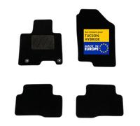 DBS - Tapis de Voiture sur Mesure pour Hyundai Tucson Hybride dès 01/2021 - Antidérapants avec Clips de Fixation - 4 Tapis Auto Avant/arrière - Moquette Noire
