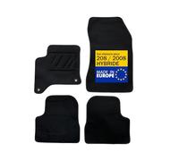 DBS - Tapis de Voiture - sur Mesure pour Peugeot 208 Hybride / 2008 Hybride dès 10/2019 - Antidérapants avec Clips de Fixation - 4 Tapis Auto Avant/arrière - Moquette Noire