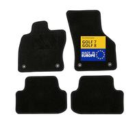 DBS - Tapis de Voiture - sur Mesure pour Volkswagen Golf 7 / Golf 8 dès 11/2012 - Antidérapants avec Clips de Fixation - 4 Tapis Auto Avant/arrière - Moquette Noire