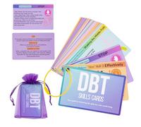 DBT Skills Cartes de coaching avec exemples guidés et objectifs - 25 cartes flash pour la régulation émotionnelle, le soulagement du stress et les outils d'adaptation - pour adolescents et adultes