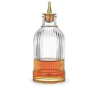 Dbt0010 Bouteille amère en verre avec plateau en acier inoxydable pour mixologiste professionnel 200 ml 7oz/200ml transparent