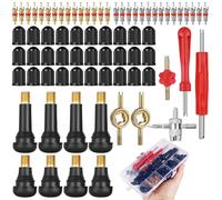 DBTW 74Pcs Extracteur de Valve de Pneu Set, Outil de Réparation de Noyau de Valve e Obus de Valve avec Boîte de Rangement 30Pcs Casquettes 30Pcs Inserts de Valve pour Moto Vélo