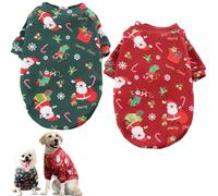 Dbvnnsy 6pcs Chien Tenue de Noël, Tenues de Chien de Noël Chaudes avec Un Sauteur de Chien en Peluche avec Motif de Noël