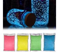 Dbvnnsy Glow in The Dark Sand 4pcs Gravel Aquarium Lumineux réutilisable pour Jardin de fées Bricolage, décoration de nage Poisson, projets artisanaux, Terrarium, décoration Domestique, Couleur aléat