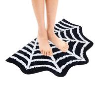 Dbvnnsy Halloween Bath Mat Spider Web Tapis Non Glissant Demi-Rond