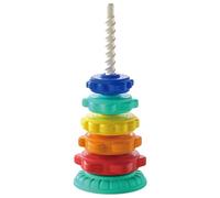 Dbvnnsy Jouet Stacker, Pile de Bague Arc-en-Ciel de 6 Couches et Jouet de Spin, Baby Arc-en-Ciel Spin Tower abs Plastique sans Burrs Rotation empilement de Rotation
