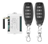 DC 12 V 24 V 36 V 4 canaux Télécommande universelle sans fil Récepteur radio Télécommande sans potentiel Moteur Moteur Porte de garage avec 2 télécommandes en métal pour télécommande émetteur porte de