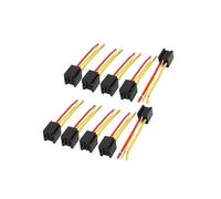 DC 12V/24V 80A 4-Pin Wires Relay Socket Harness Connector 10pcs for Car Truck