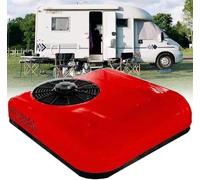 DC 12V /24V Climatiseur de Voiture,Unité Climatisation Toit - sans Conduit, Réfrigération à compresseur,Climatisation Stationnement avec Télécommande,pour C(Size:12V,Color:rouge)