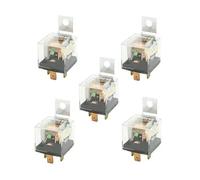 DC 12V 80A Clear Housing SPST NO Green Indicator Car Relay 5 Pcs
