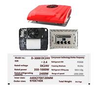 Dc 12V24V alimentation camion lourd Turbo onduleur compresseur voiture électrique RV Bus Parking climatiseur 12v 2kw refroidisseur Pour camion, autobus(Red DC24V)