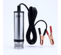 DC 24V Pompe de transfert en acier inoxydable, 51mm 40L/min Pompe Submersible Portative de Fluide de Transfert de Carburant Pompe électrique Huile d'eau pour diesel, kérosène