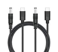 DC 5.5mm x 2.1mm à USB C câble d'alimentation 1M / 3FT, DC 5521 mâle à USB Type C mâle prise 5V 3A câble d'extension de câble de charge d'alimentation, pour lampe de bureau LED etc (2 pièces)