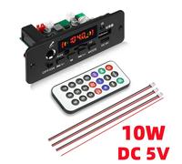 DC 5V 10W Bluetooth 5.0 stéréo bricolage voiture lecteur MP3 carte décodeur 2*5W amplificateur sans fil FM Module Radio TF USB appel mains libres 2x3W 3.5mm Mic Jack