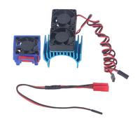 DC 5V RC Dissipateur de Chaleur Haute Vitesse Ventilateur Moteur Radiateur Ventilateur Ensemble pour Traxxas Slash 4 × 4 VXL 1/10 RC Voiture (Bleu)