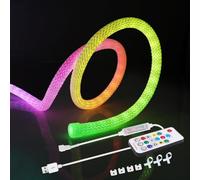 DC 5V RGB Bande Lumineuse LED Néon, 360° IP67 Étanche addressable Chips LED Pleine Couleu pixel Strip light Avec USB 17 touches RF Contrôleur pour la décoration de la maison