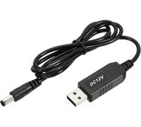 DC 5V to DC 12V USB Intensifier Voltage Converter,Power Cable with DC Jack 5.5 mm x 2.5 mm,for Routers,Cameras,Car Recorder (Black,6W 2A)