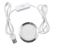 DC 5V USB spot LED 3W affichage LED étagère comptoir éclairage caravane camping-car intérieur plafonnier lumière à assembler soi-même(White 6000K,Silver Housing)