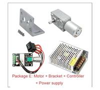DC 6V 12V 24V 370 Worm Gear Reduction electronic starter+ Bracket+Speed+Controller+Power Supply Metal Gear Worm Turbo Gear electronic starter CZAOINCU(6V 2RPM,Package B)