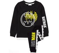 DC Bandes dessinées Batman Pyjamas garçons Enfants Noir Longueur t-Shirt pjs 10-11 Ans