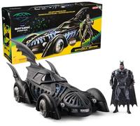 DC Batman Forever - Batmobile + Figurine Batman 12,7 Cm Retro Collection - Figurine Articulée - Créez Vos Propres Combats Masqués - Super Héros - Jouet À Collectionner - Jouet Enfant 4 Ans Et +