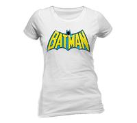 DC Batman - Retro Logo (Womens) T-shirt Col ras du cou Manches courtes Femme Blanc - Blanc 38