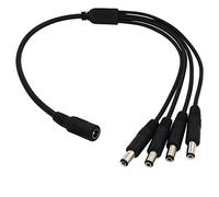 DC câble répartiteur d'alimentation, 1 femelle vers 4 Male Camera câble répartiteur d'alimentation CC, branche câble DC Jack Y Splitter pour pour CCTV Caméra de sécurité, LED strip light