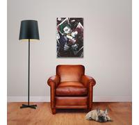 DC Comic - Poster - Harley Quinn & Joker Anime + 2 Panneaux d'affichage en bois 61 cm naturel